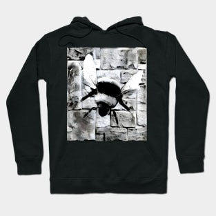 Bee Black and White Spray Paint Wall Hoodie